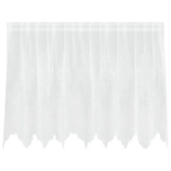 Valge lillemustriga pitskardin, polüester, 100 x 200 cm – 2