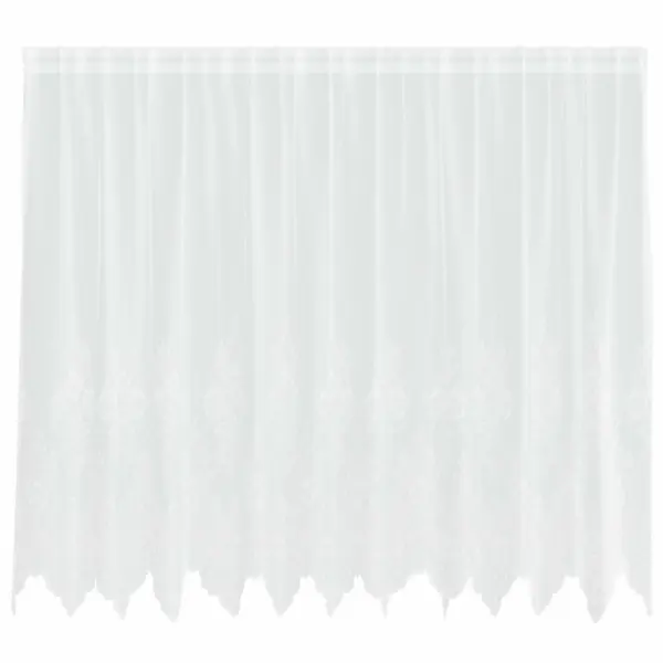 Valge lillemustriga pitskardin, polüester, 180 x 300 cm – 2