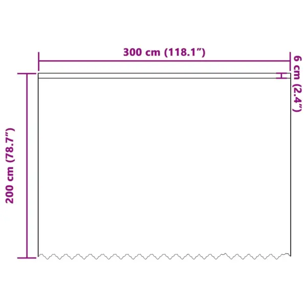 Lillemustriga pitskardin, valge polüester, 200 x 300 cm – 8