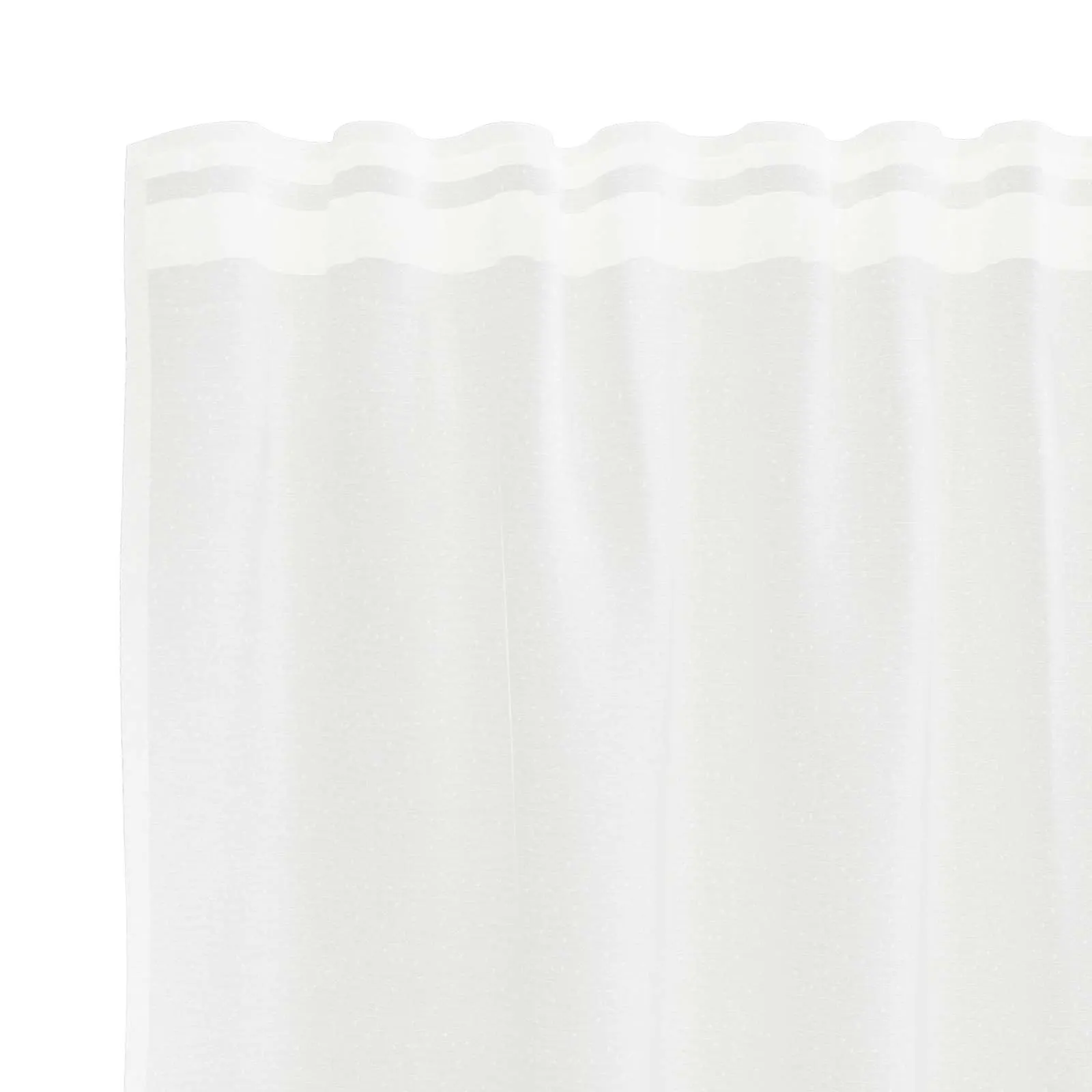 Valge lillemustriga pitskardin, polüester, 220 x 400 cm