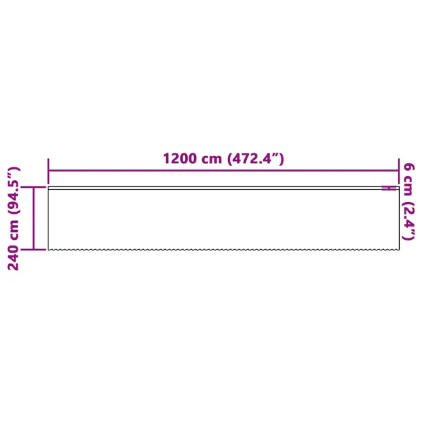 Valge lillemustriga pitskardin 4 kinnitusega, 240 x 1200 cm, polüester – 8