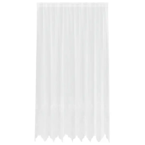 Valge lillemustriga pitskardin, polüester, 245 x 200 cm – 2