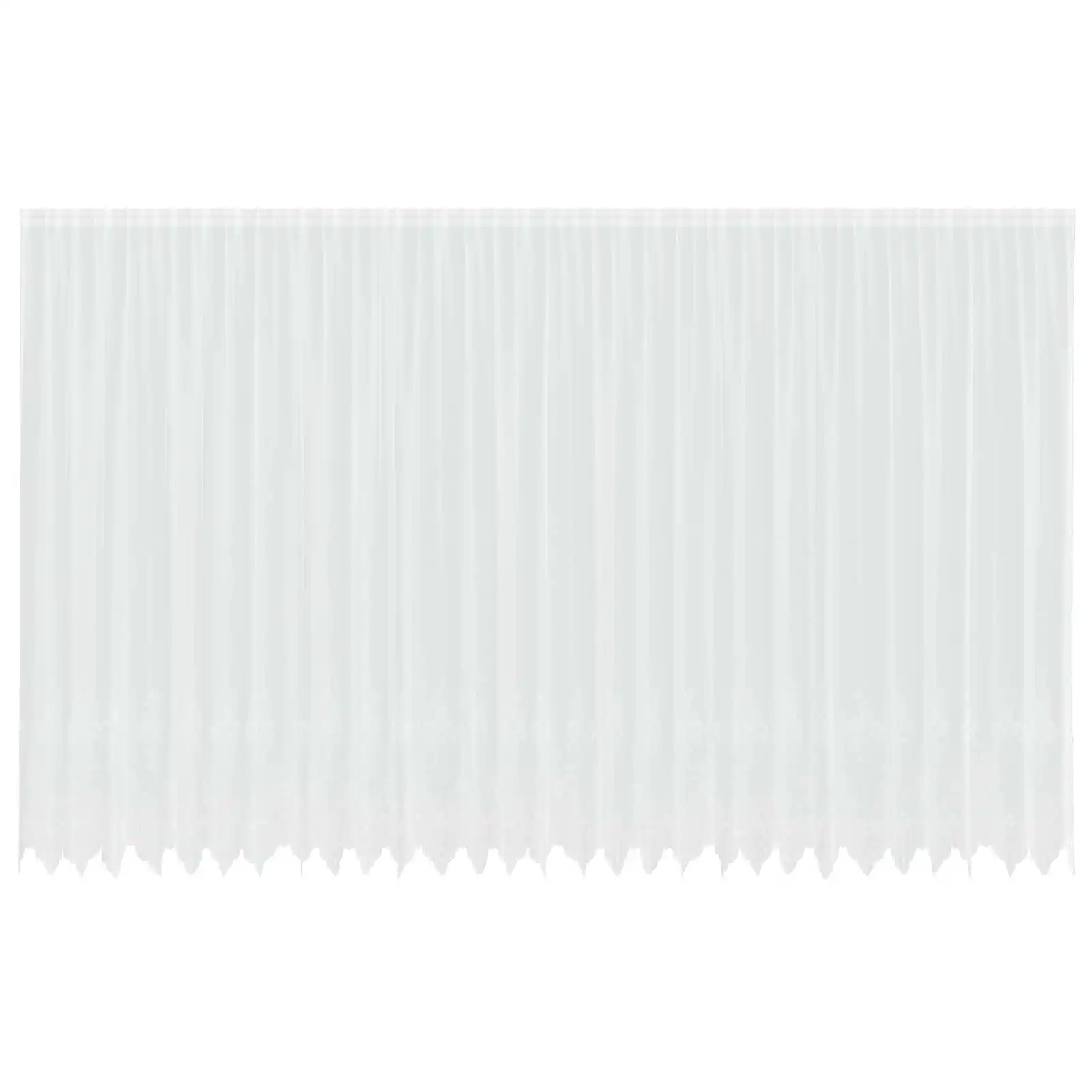 Valge lillemustriga pitskardin, polüester, 300 x 750 cm