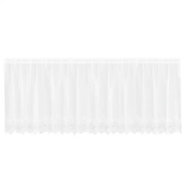 Valge lillemustriga pitskardin, polüester, 80 x 400 cm – 2