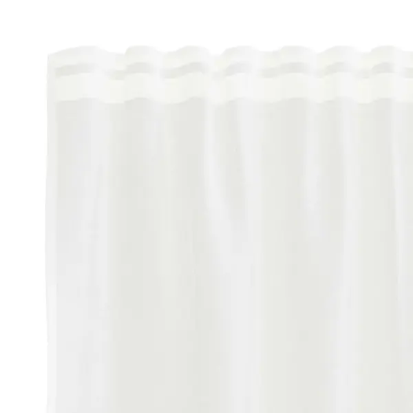 Valge lillemustriga pitskardin, polüester, 80 x 400 cm – 4