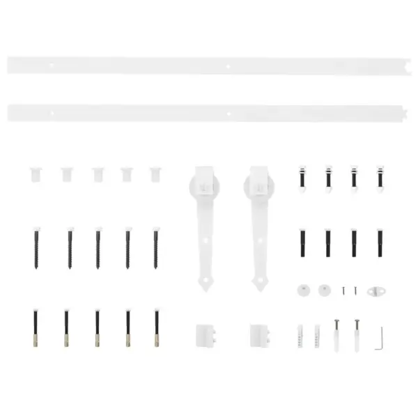 Valge liugukse siinide ja tarvikute komplekt, pulbervärvitud teras, 200 cm, kuni 100 kg – 4