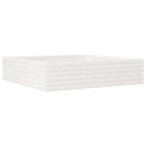 Valge männipuidust aia taimekast avatud põhjaga, 100 x 100 x 23 cm – 2