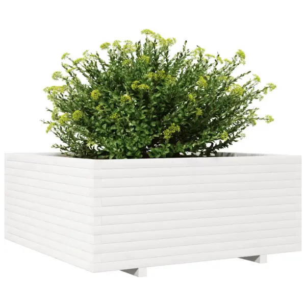 Aia taimekast, männipuidust, valge, 110 x 110 x 49,5 cm - 4