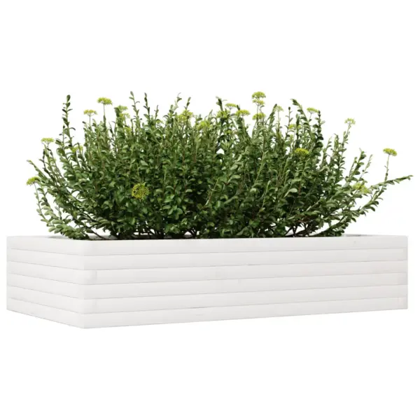Valge männipuidust aia taimekast, 110 x 60 x 23 cm – 4