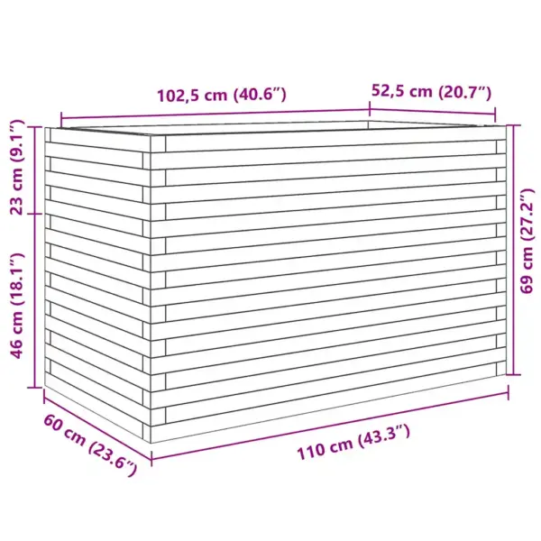 Aia taimekast männipuidust, valge, 110 x 60 x 68,5 cm - 10