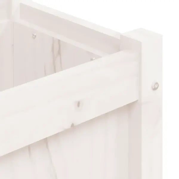 Valge männipuidust aia taimekast, 150 x 31 x 31 cm – 9