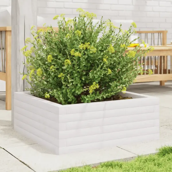 Aia taimekast männipuidust, valge, 60 x 60 x 23 cm – 3