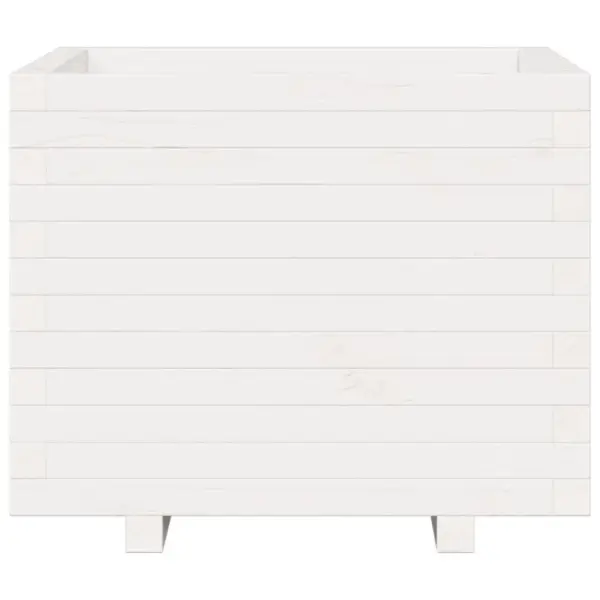 Valge männipuidust aia taimekast, 60 x 60 x 49,5 cm – 5