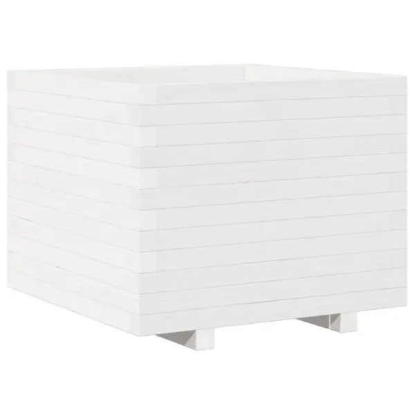 Valge männipuidust aia taimekast, 60 x 60 x 49,5 cm – 7