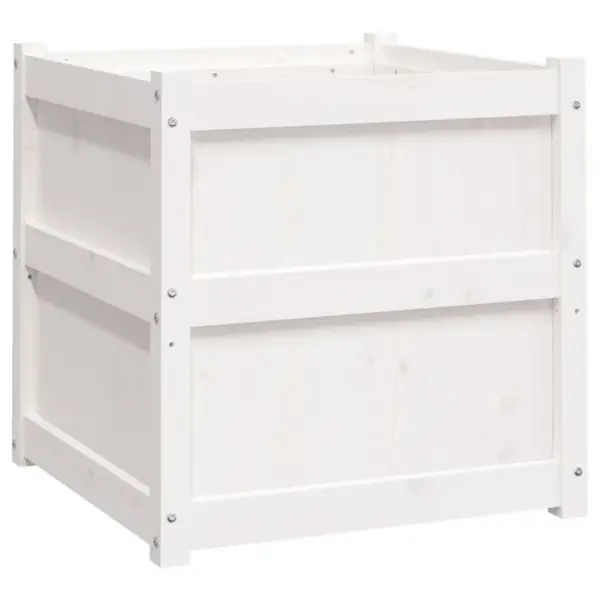 Valge männipuidust aia taimekast, 60 x 60 x 60 cm – 7