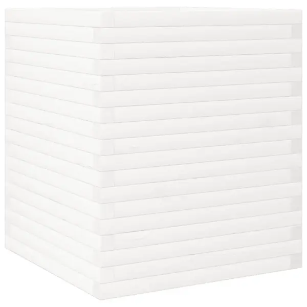 Valge männipuidust aia taimekast 60 x 60 x 68,5 cm – 7