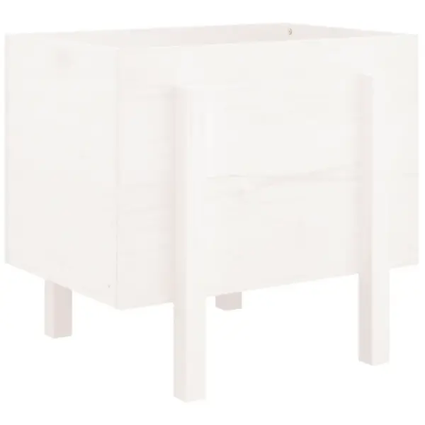 Valge aia taimekast männipuidust, 62 x 50 x 57 cm – 6