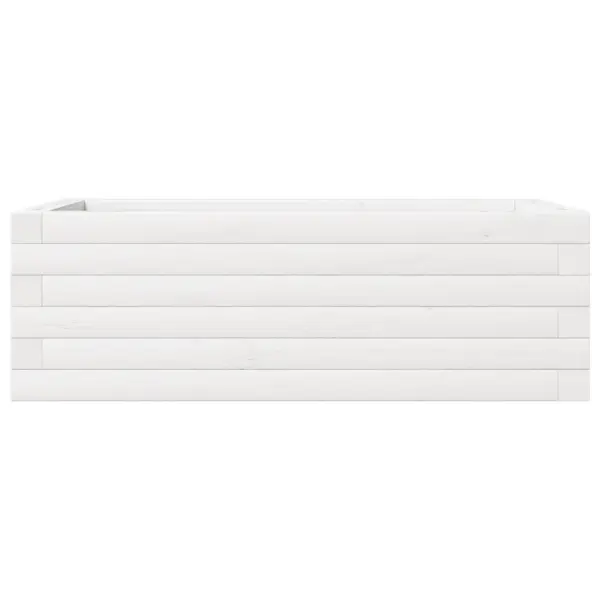 Valge männipuidust aia taimekast, 70 x 40 x 23 cm – 5