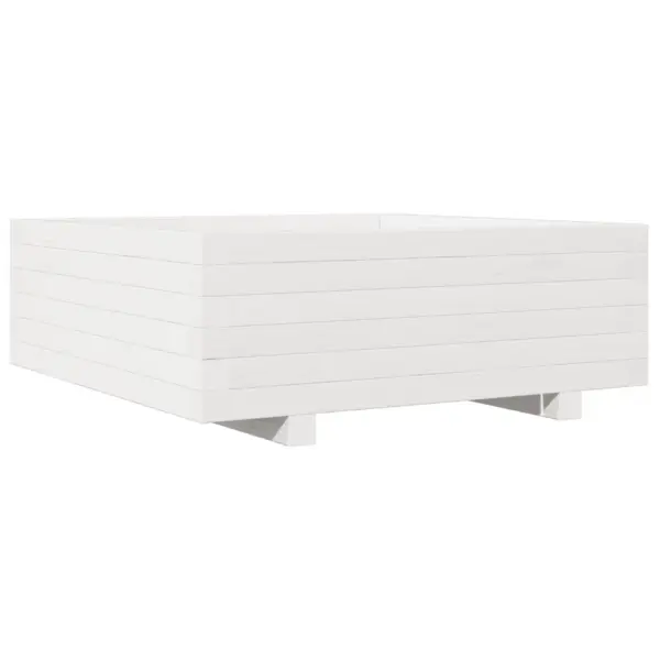 Valge männipuidust aia taimekast, 70 x 70 x 26,5 cm - 2