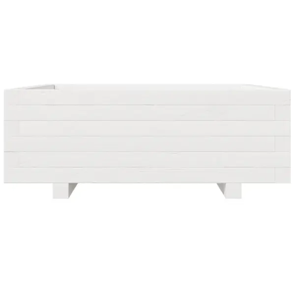 Valge männipuidust aia taimekast, 70 x 70 x 26,5 cm - 5