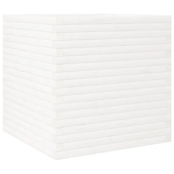 Valge männipuidust aia taimekast 70 x 70 x 68,5 cm - 7