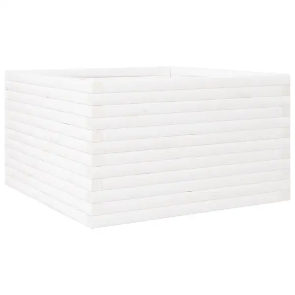 Valge männipuidust aia taimekast, 80 x 80 x 46 cm – 2