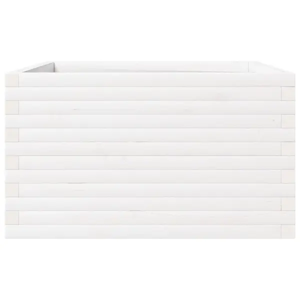 Valge männipuidust aia taimekast, 80 x 80 x 46 cm – 5