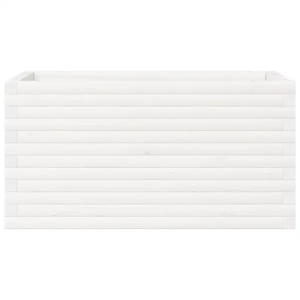 Valge männipuidust aia taimekast, 90 x 40 x 45,5 cm – 5