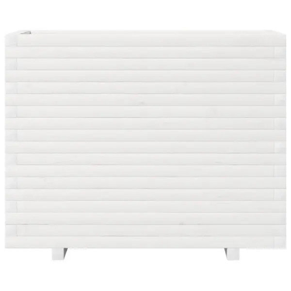 Valge männipuidust aia taimekast, 90 x 40 x 72 cm – 5