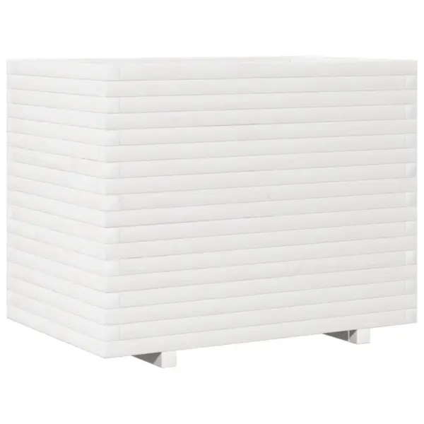 Aia taimekast täismännipuidust, valge, 90 x 60 x 72 cm – 7