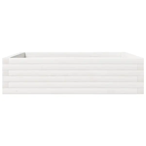 Valge männipuidust aia taimekast, 90 x 90 x 23 cm – 6