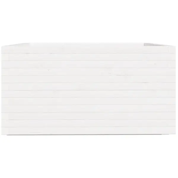 Valge täismännipuidust aia taimekast, 90 x 90 x 49,5 cm – 6