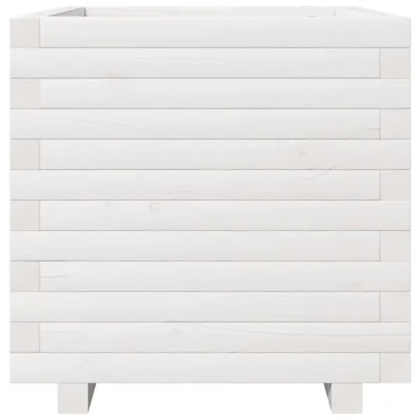 Valge männipuidust aiataimekast, 50 x 50 x 49,5 cm – 5