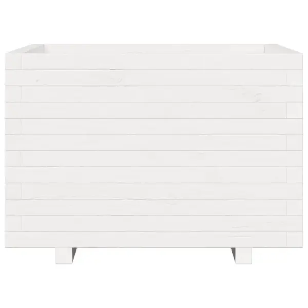 Valge täismännipuidust aiataimekast, 70 x 70 x 49,5 cm – 5