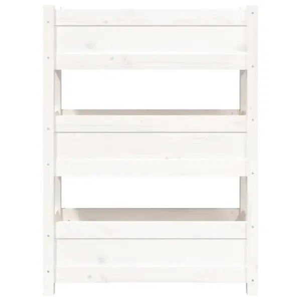 Kolmekordne taimekast rõdule ja aeda, valge männipuidust, 77 x 25 x 104,5 cm – 5