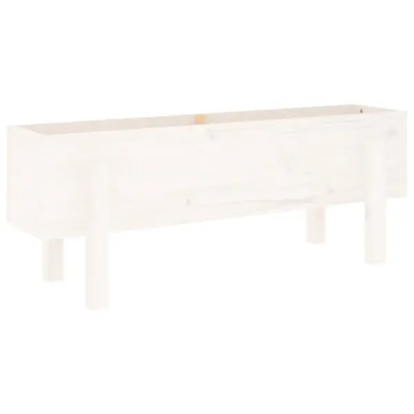 Kõrgendatud aia taimelava, valge männipuit, 101 x 30 x 38 cm – 2