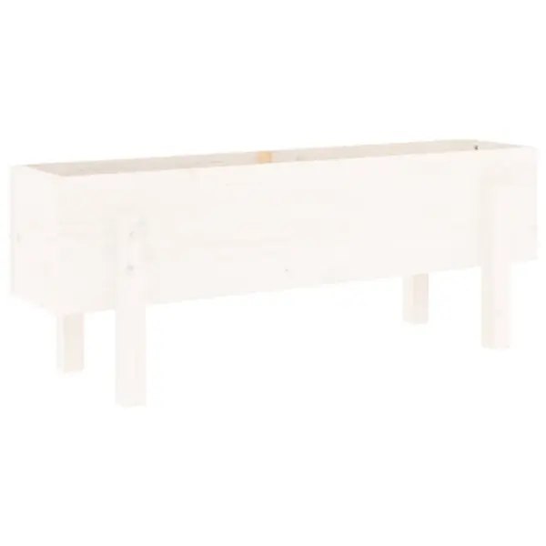 Kõrgendatud aia taimelava, valge männipuit, 101 x 30 x 38 cm – 4