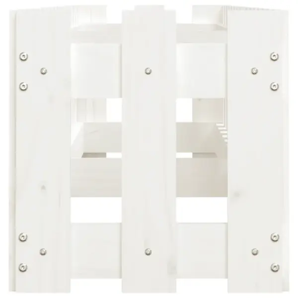 Valge männipuidust aia disainiga kõrgendatud taimelava, 200 x 30 x 30 cm – 6