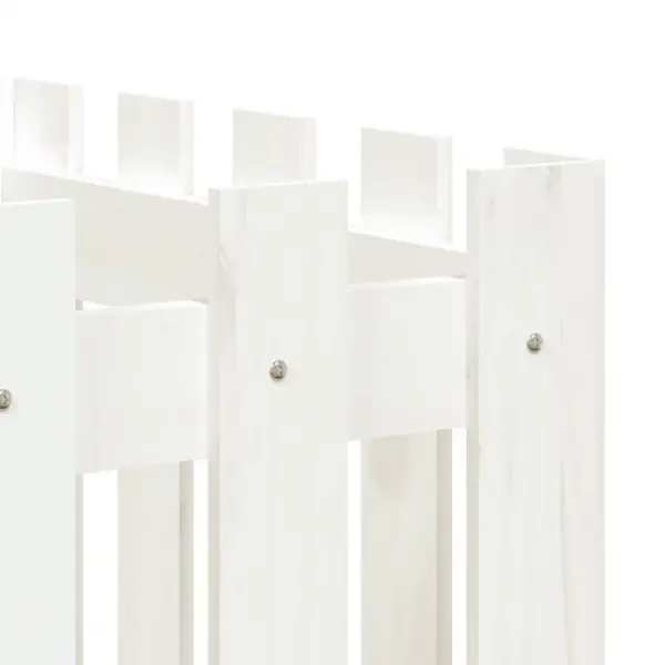 Valge aia disainiga kõrgendatud taimelava, männipuidust, 200 x 50 x 50 cm – 7