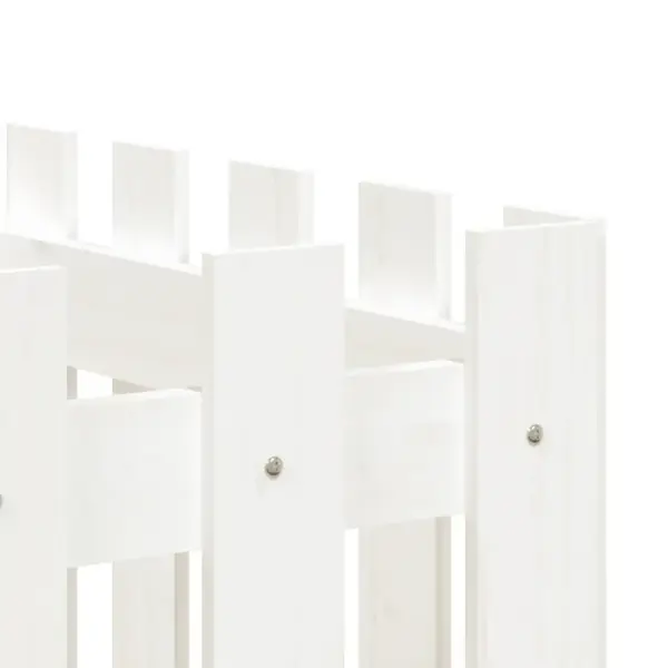 Valge männipuidust aia disainiga kõrgendatud taimelava, 200 x 50 x 70 cm – 7