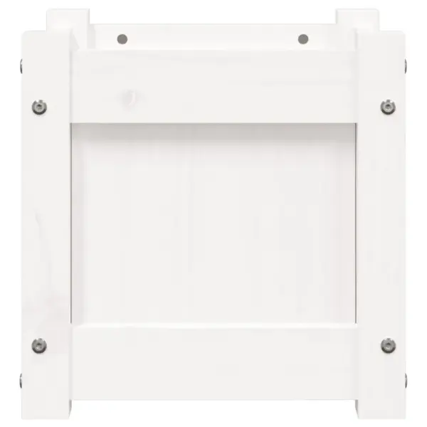 Valge puidust taimekast aeda ja rõdule, männipuit, 31 x 31 x 31 cm – 6