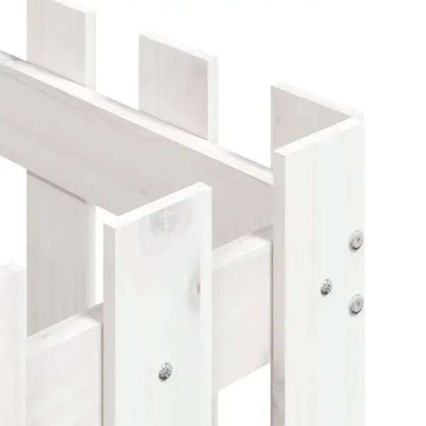 Valge aiapiirde stiilis männipuidust taimekast, 50 x 50 x 50 cm – 7