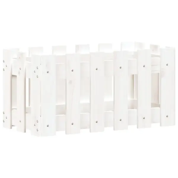 Valge männipuidust taimekast aialippaia disainiga, 60 x 30 x 30 cm – 2