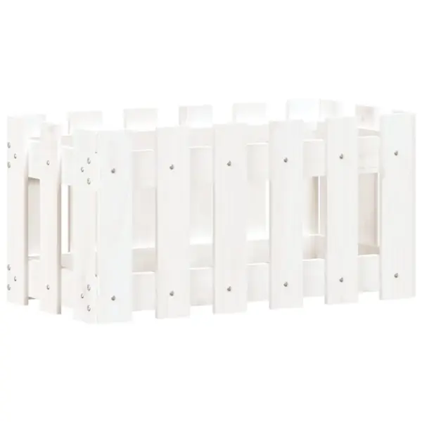 Valge männipuidust taimekast aialippaia disainiga, 60 x 30 x 30 cm – 4