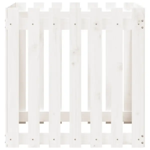 Aiapiirde stiilis taimekast, männipuit, valge, 70 x 70 x 70 cm – 6
