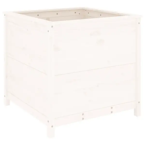 Valge männipuidust aia taimekast, 82,5 x 82,5 x 78 cm – 2