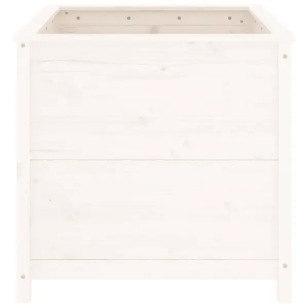 Valge männipuidust aia taimekast, 82,5 x 82,5 x 78 cm – 4