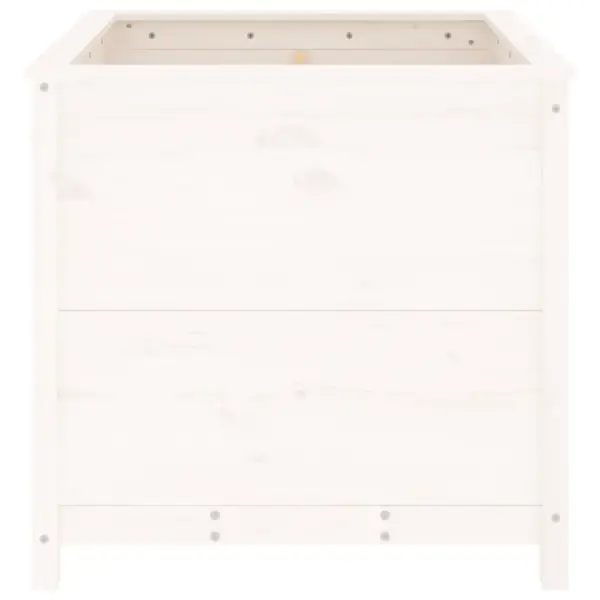 Valge männipuidust aia taimekast, 82,5 x 82,5 x 78 cm – 5