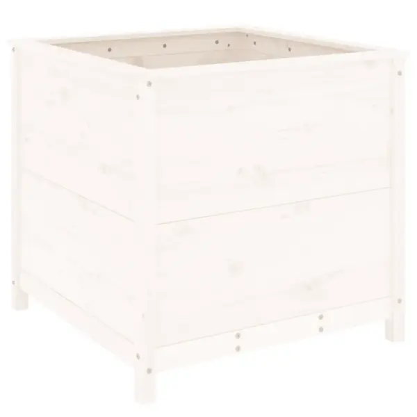 Valge männipuidust aia taimekast, 82,5 x 82,5 x 78 cm – 6