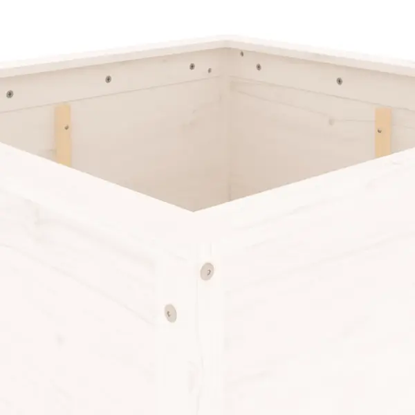 Valge männipuidust aia taimekast, 82,5 x 82,5 x 78 cm – 7